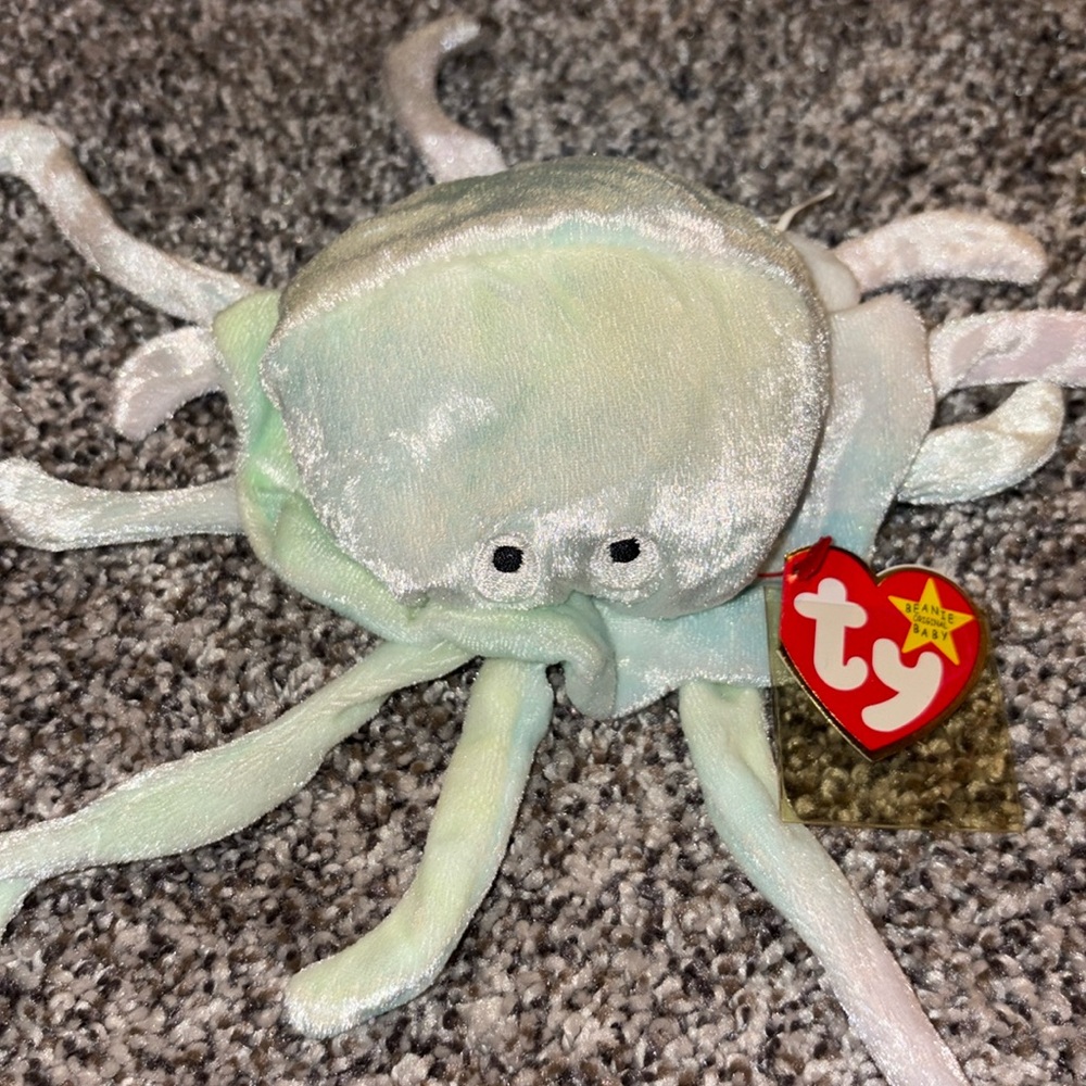 TY Beanie Baby Jellyfish Goochy with manufacturer error on tag